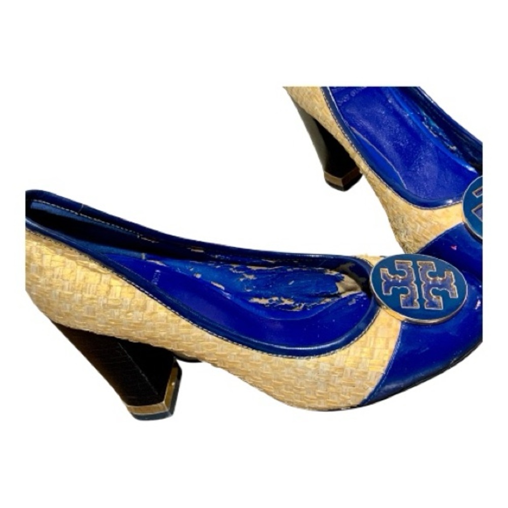 Tory Burch Woven Rattan Block Heeled Pumps #A788-1 33 Size 8.5 - Picture 8 of 10